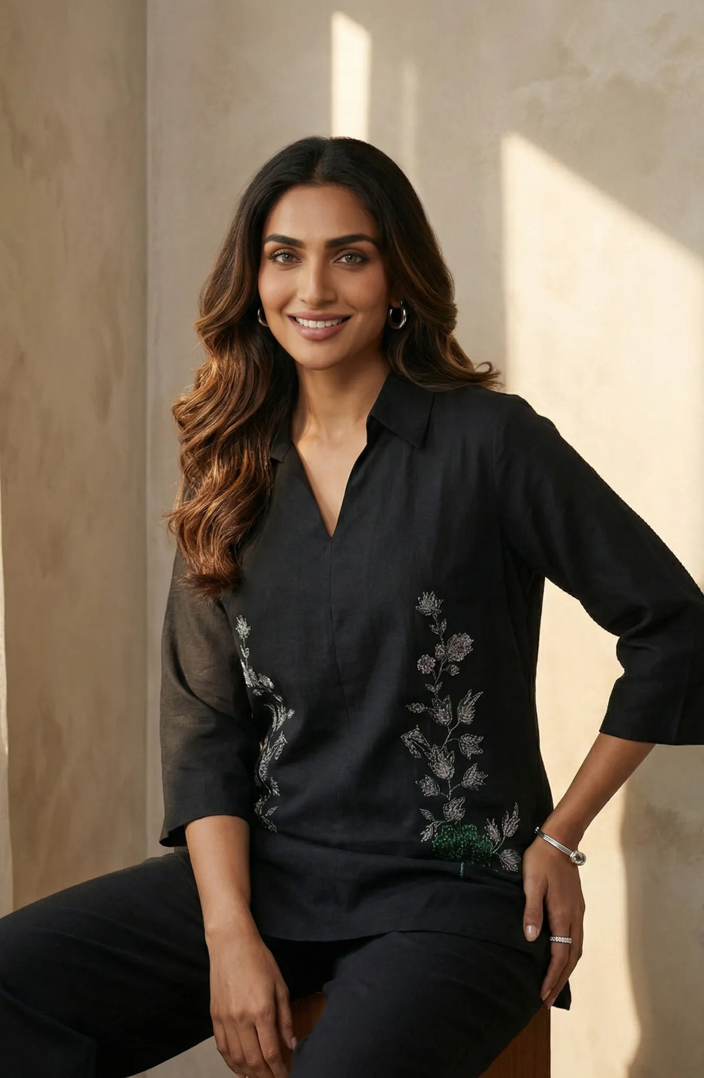 Black Embellished Co-ord Set