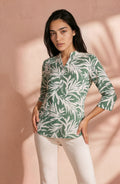 Sage Green Tropical Print Shirt