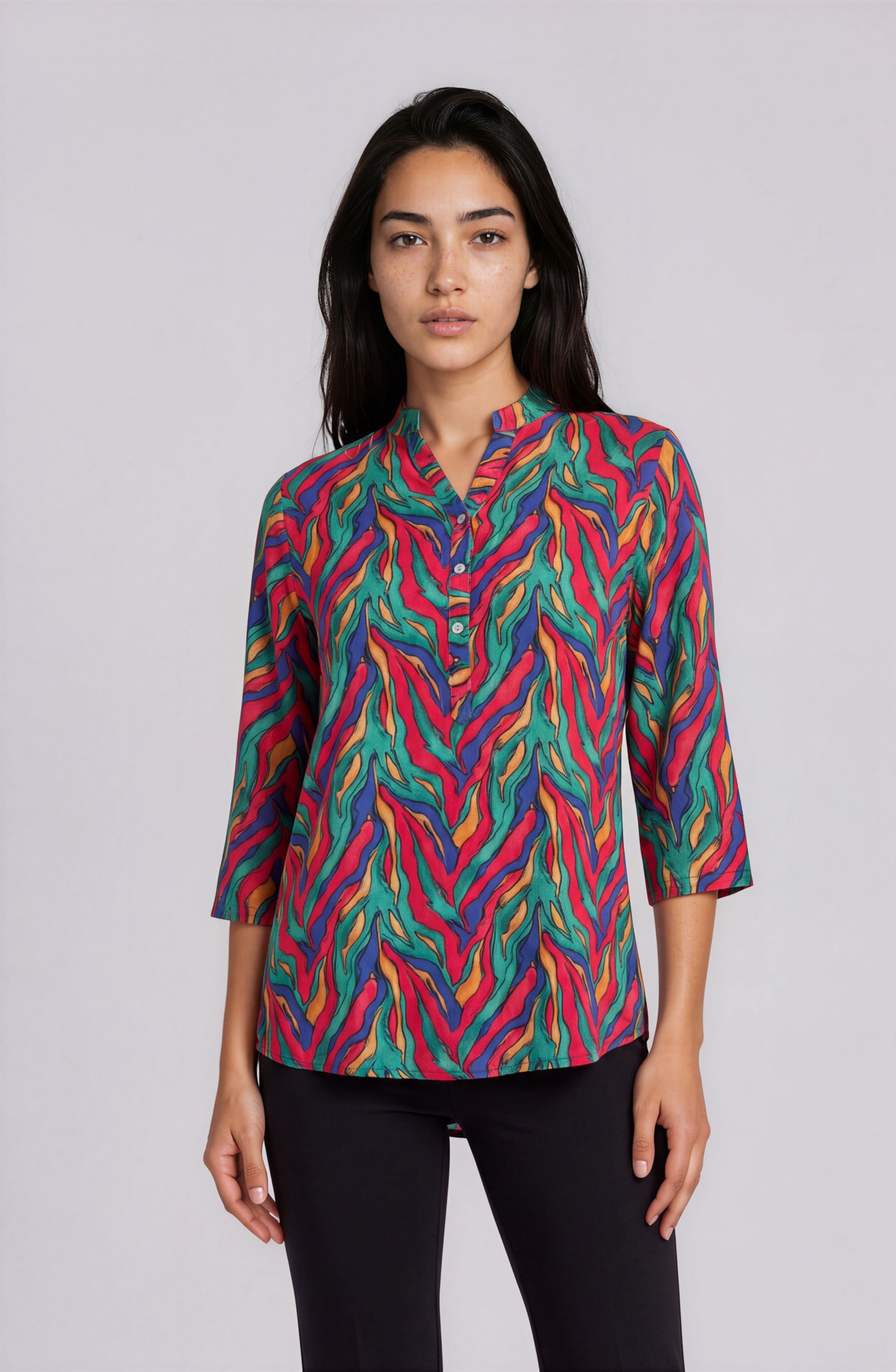 Multicolor Chevron Print Shirt