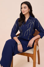 Navy Blue Silver Sequin Co-ord Set