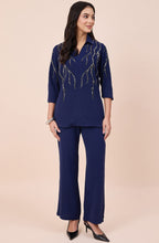 Navy Blue Silver Sequin Co-ord Set