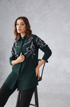 Dark Green Sequin Shirt