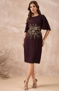 Elegant Maroon Embellished Dress