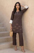 Elegant Brown Embellished Co-Ord Set