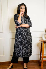 Black Embroidered Kurta set