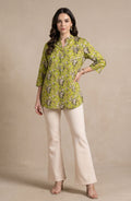 Lime Green Floral Print Top