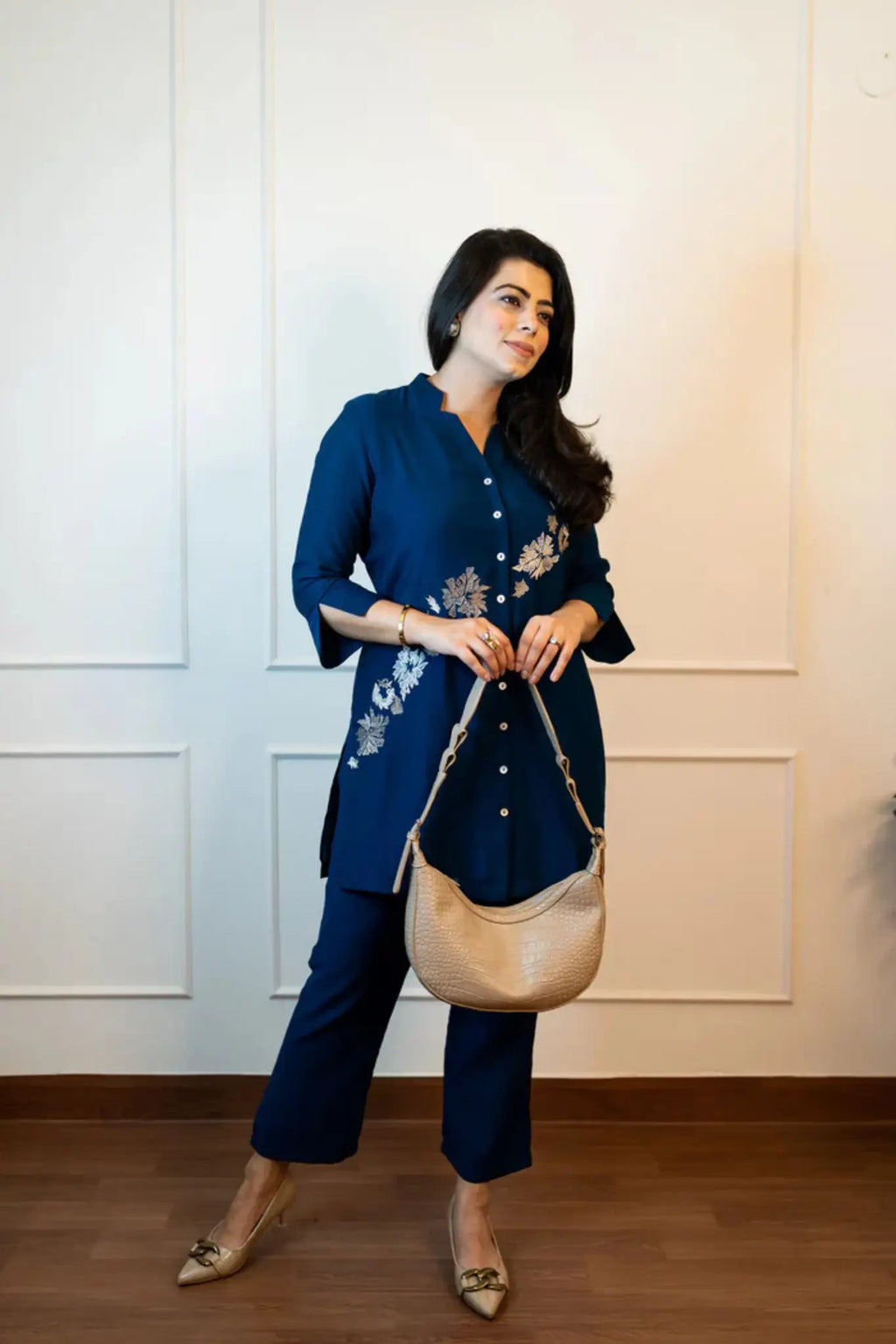 Teal Embroidered Co-ord Set