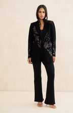 Black Midnight Bloom Patchwork Blazer