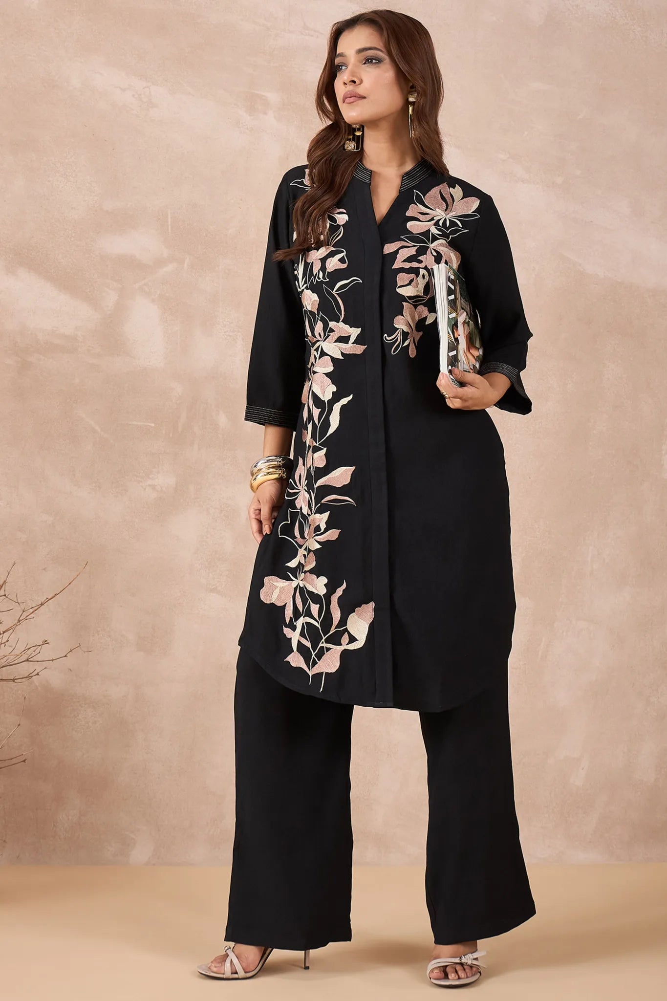 Black Floral Co-Ord Set