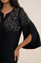 Black Crystal Embellished Co-Ord Set