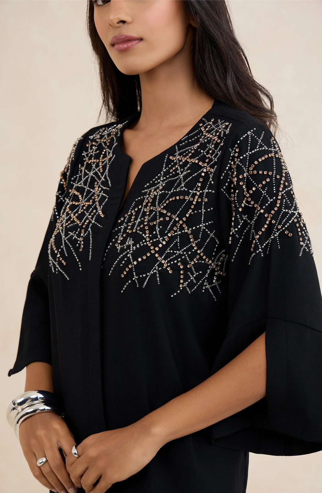 Black Crystal Embellished Co-Ord Set
