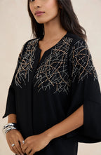 Black Crystal Embellished Co-Ord Set