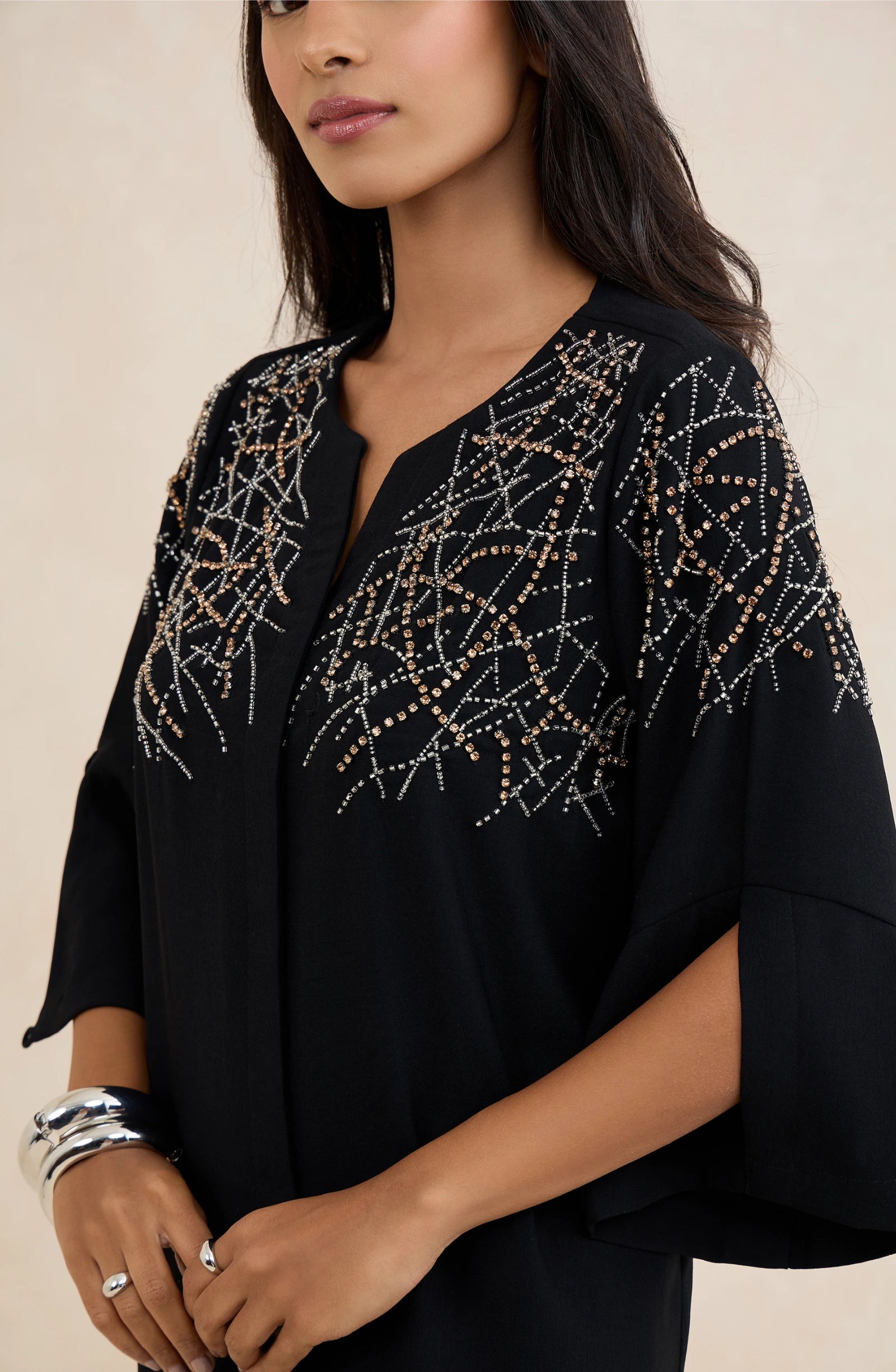 Black Crystal Embellished Co-Ord Set