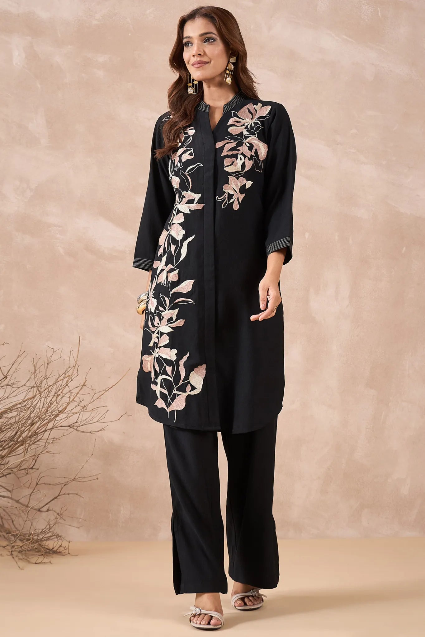 Black Floral Co-Ord Set