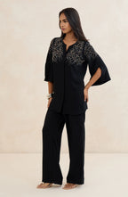 Black Crystal Embellished Co-Ord Set