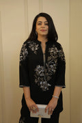 Black and Silver Floral Embellished Co-Ord Set