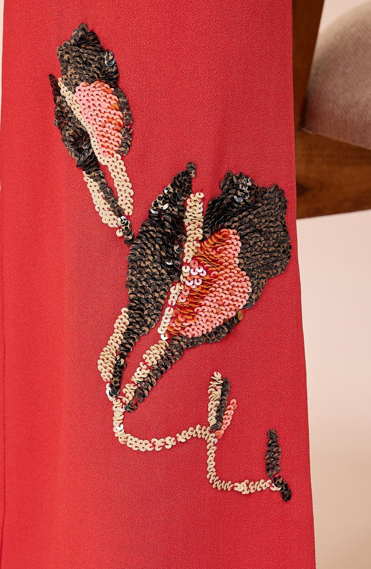Coral Orange Embellished Co-ord Set