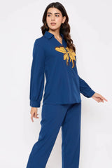 Royal Blue Patch Work Co-ord Set