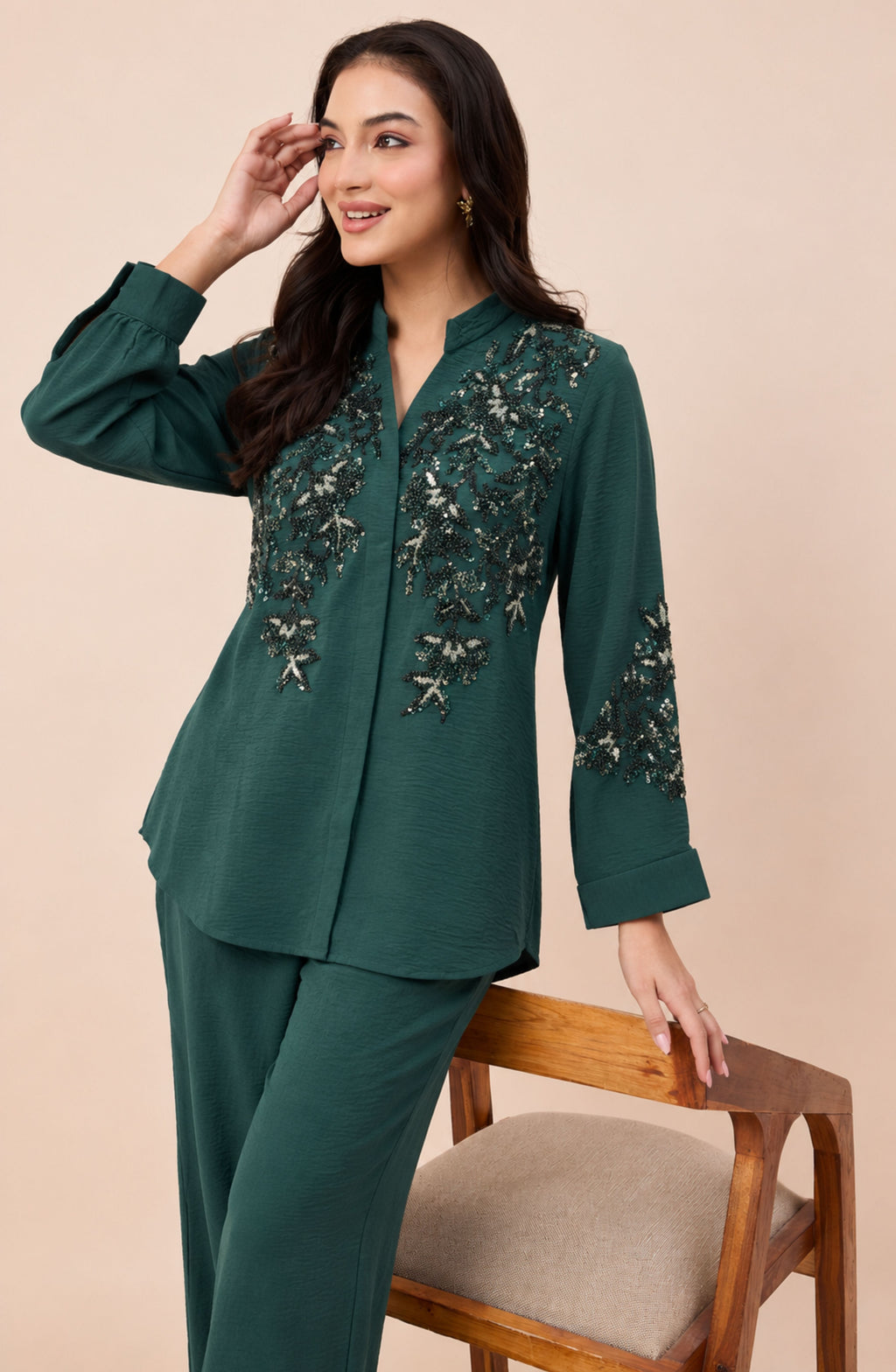 Emerald Night Sequin Co-ord Set