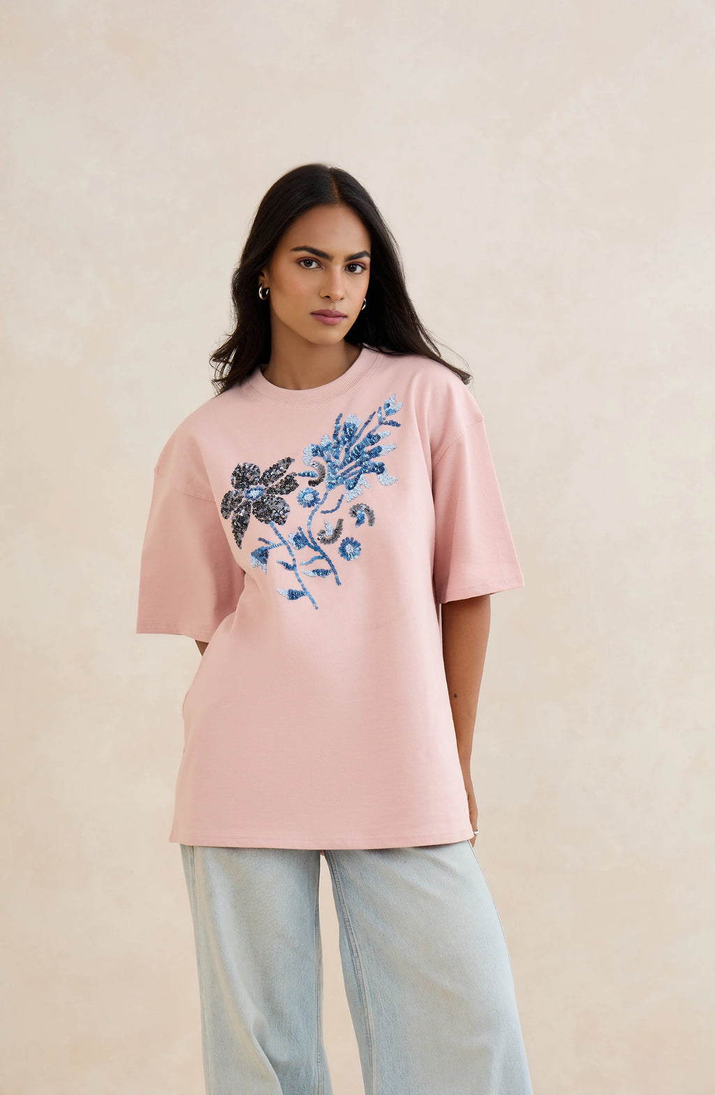 Rosy Dusk Embellished T-Shirt