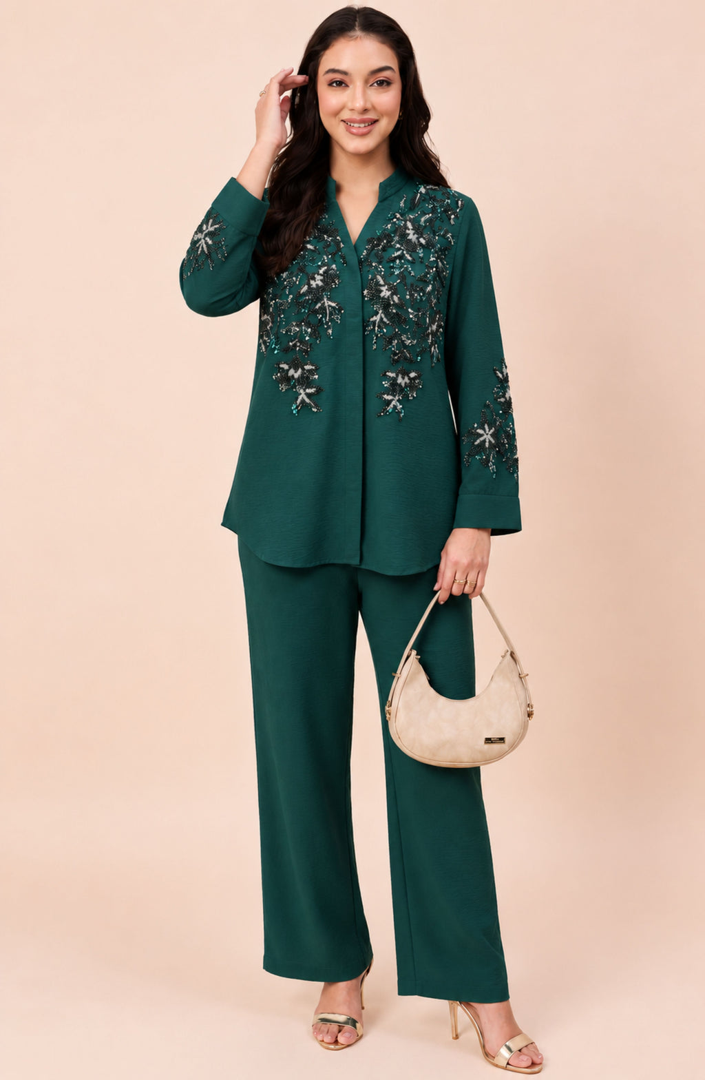 Emerald Night Sequin Co-ord Set