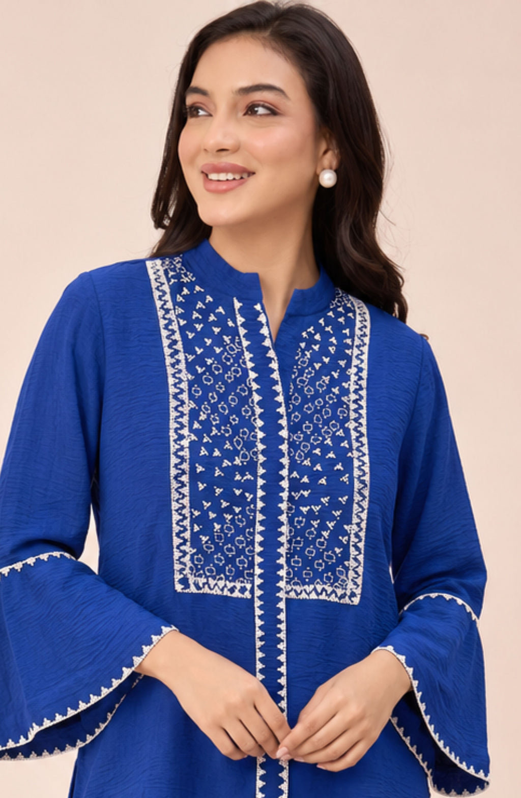 Royal Blue Bliss Embroidered Co-ord Set