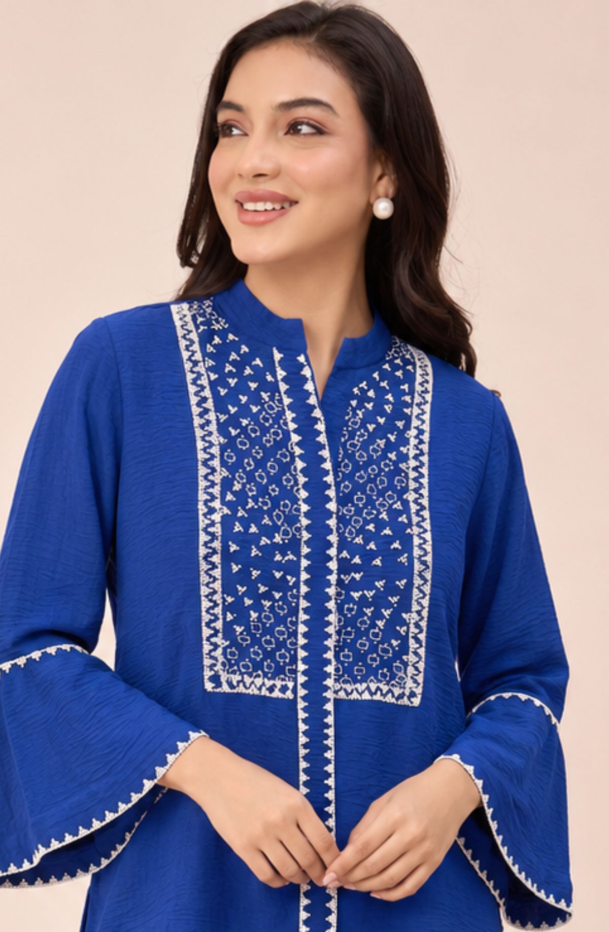 Royal Blue Bliss Embroidered Co-ord Set