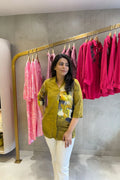 Digital Printed Mustard Cotton Shirt