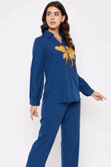 Royal Blue Patch Work Co-ord Set
