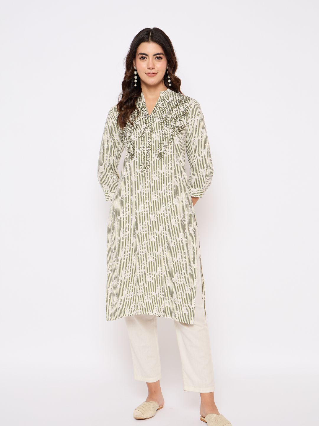 Printed Embroided Kurta