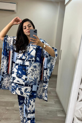 Blue Floral Printed Co-Ord Set