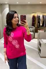 Pink Embellished Sweater