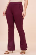 Wine Maroon Bell Bottom Pants