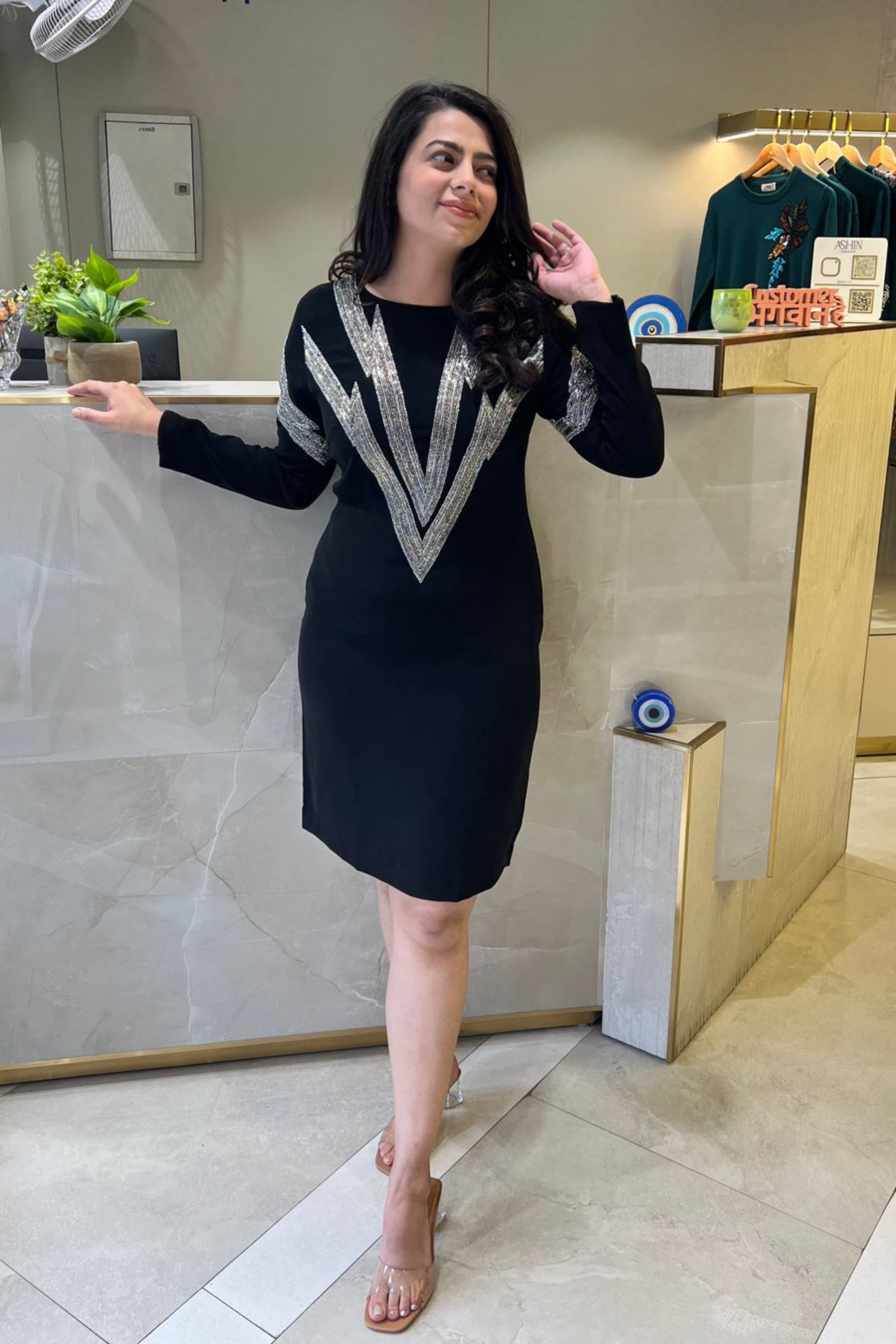 Black Embroidered Dress
