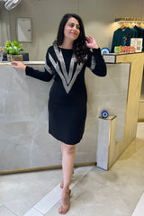 Black Embroidered Dress