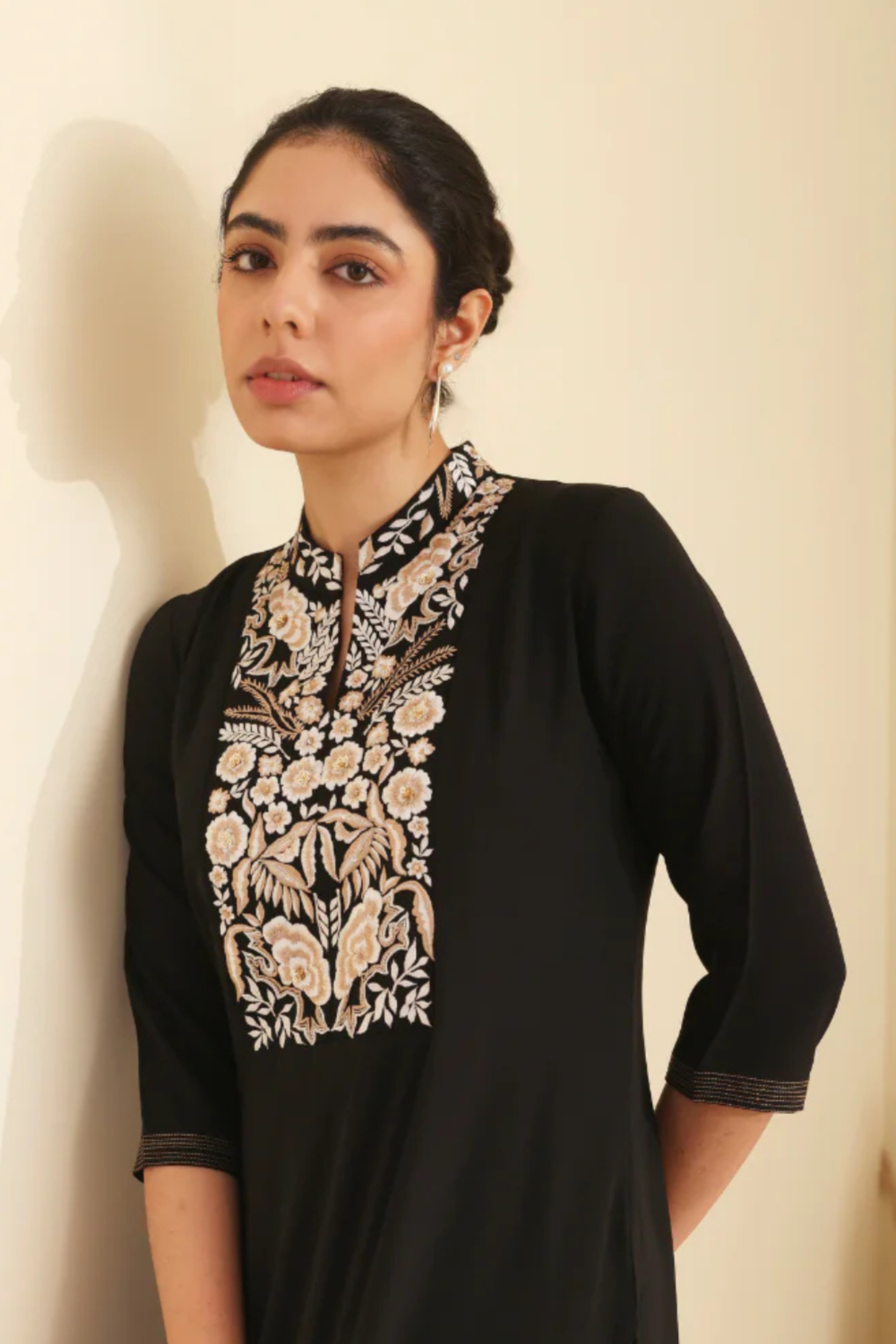 Black Embroidered kurta set