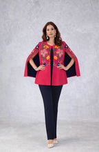 Pink Floral Embroidered Cape