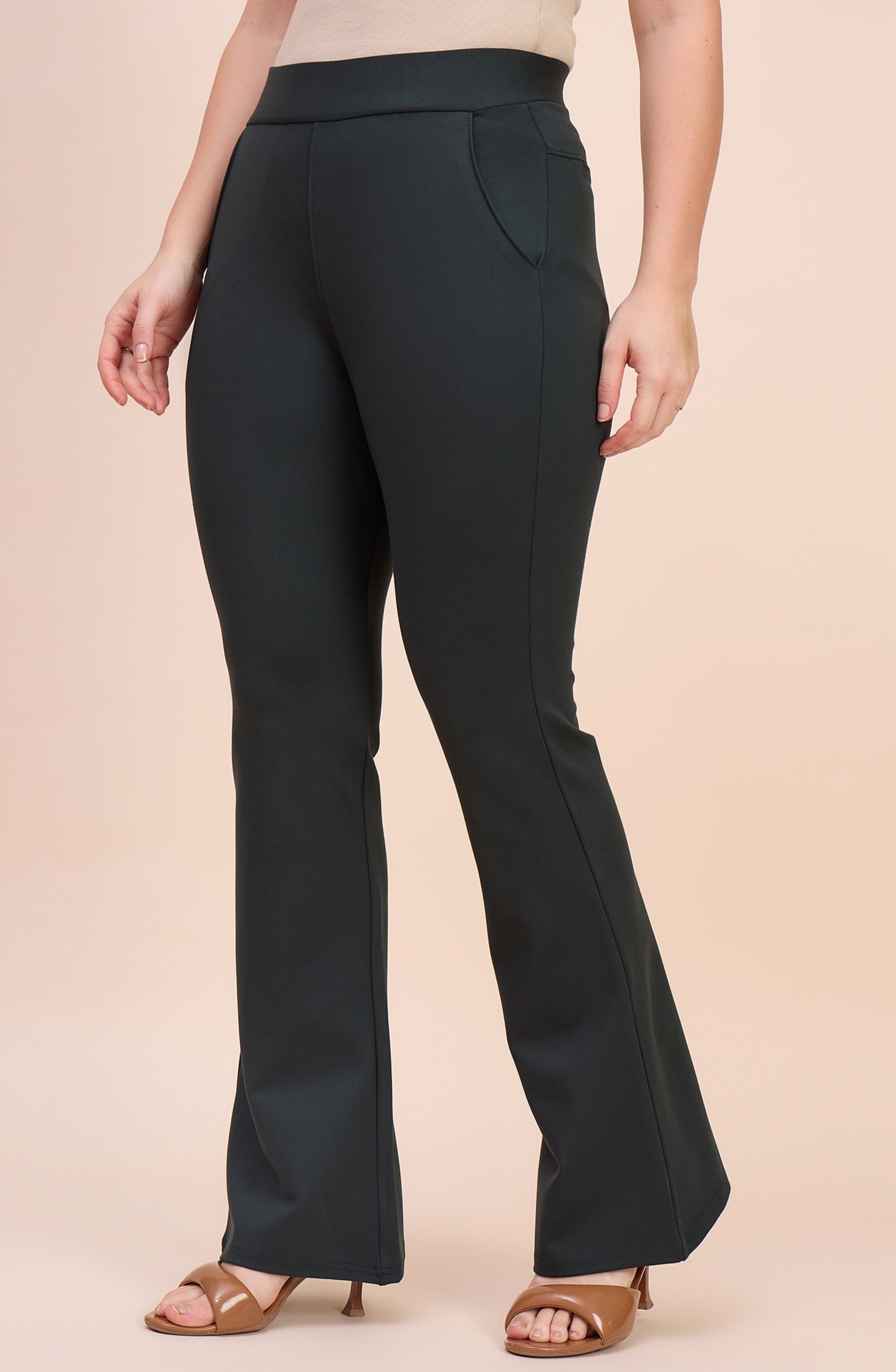 Dark Green Bell Bottom Pants