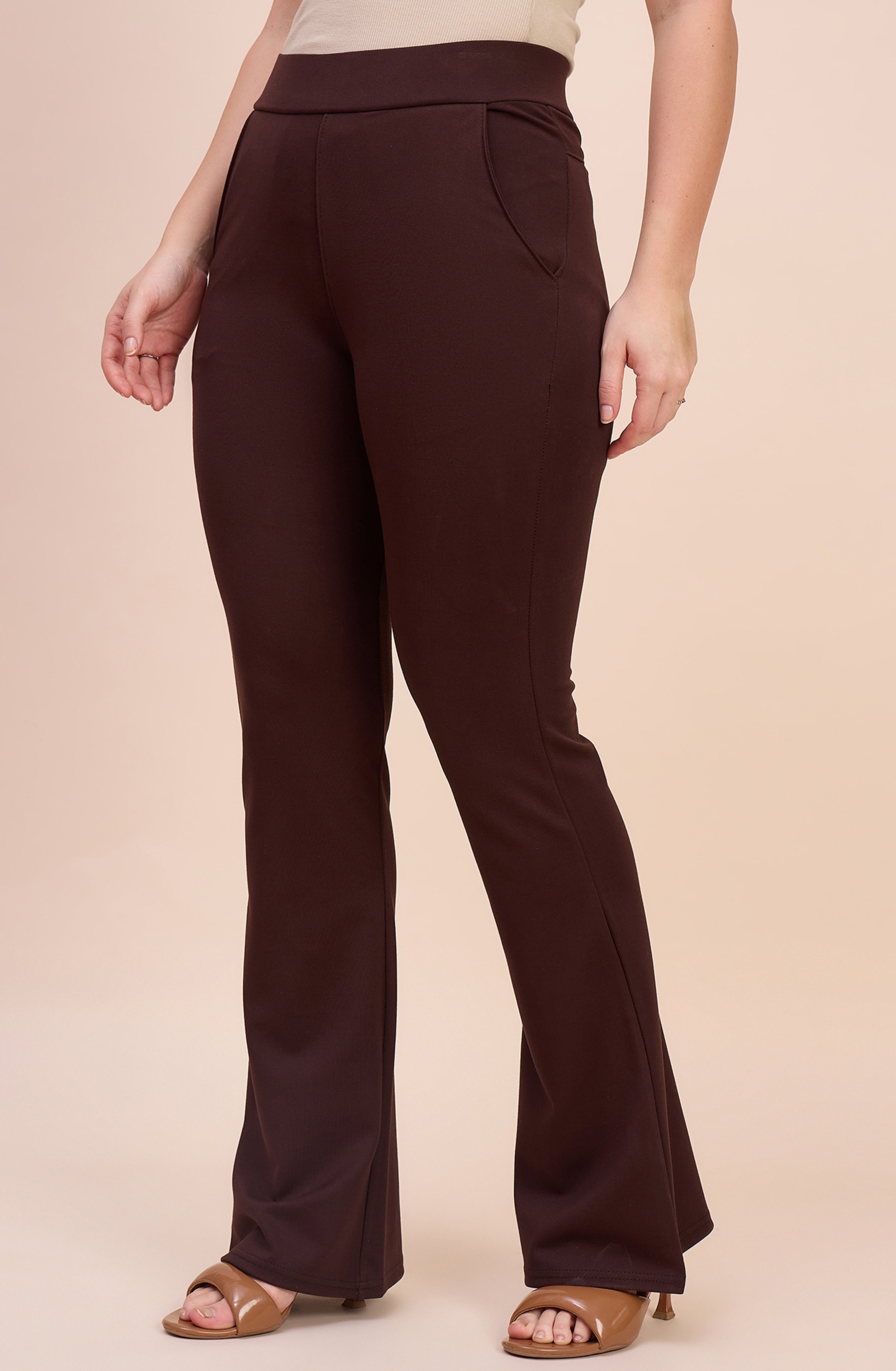 Brown Bell Bottom Pants