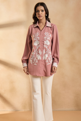 Blush Pink Embroidered Shirt