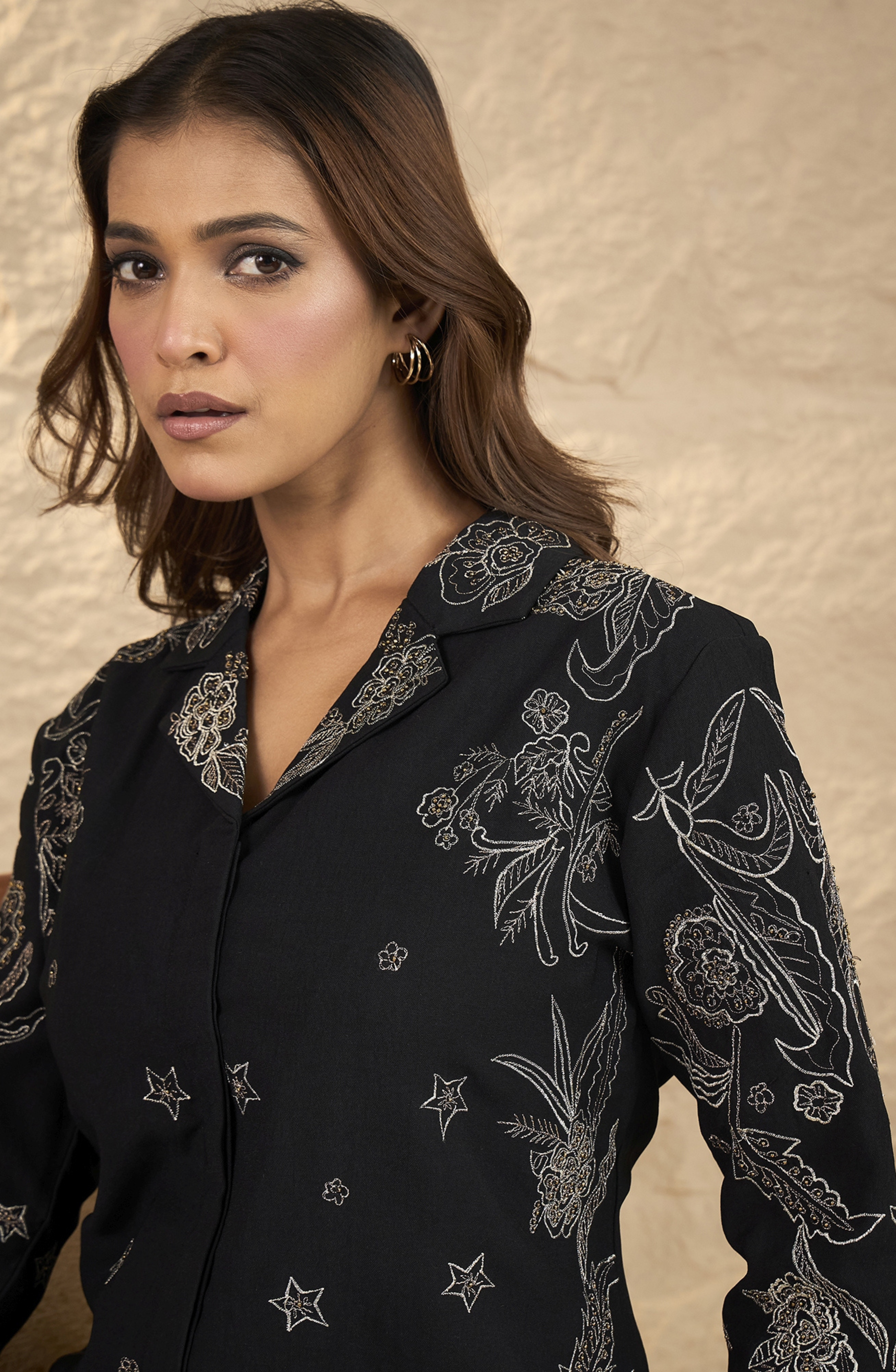 Black Embroidered Co-ord Set