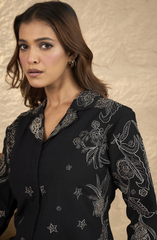 Black Embroidered Co-ord Set