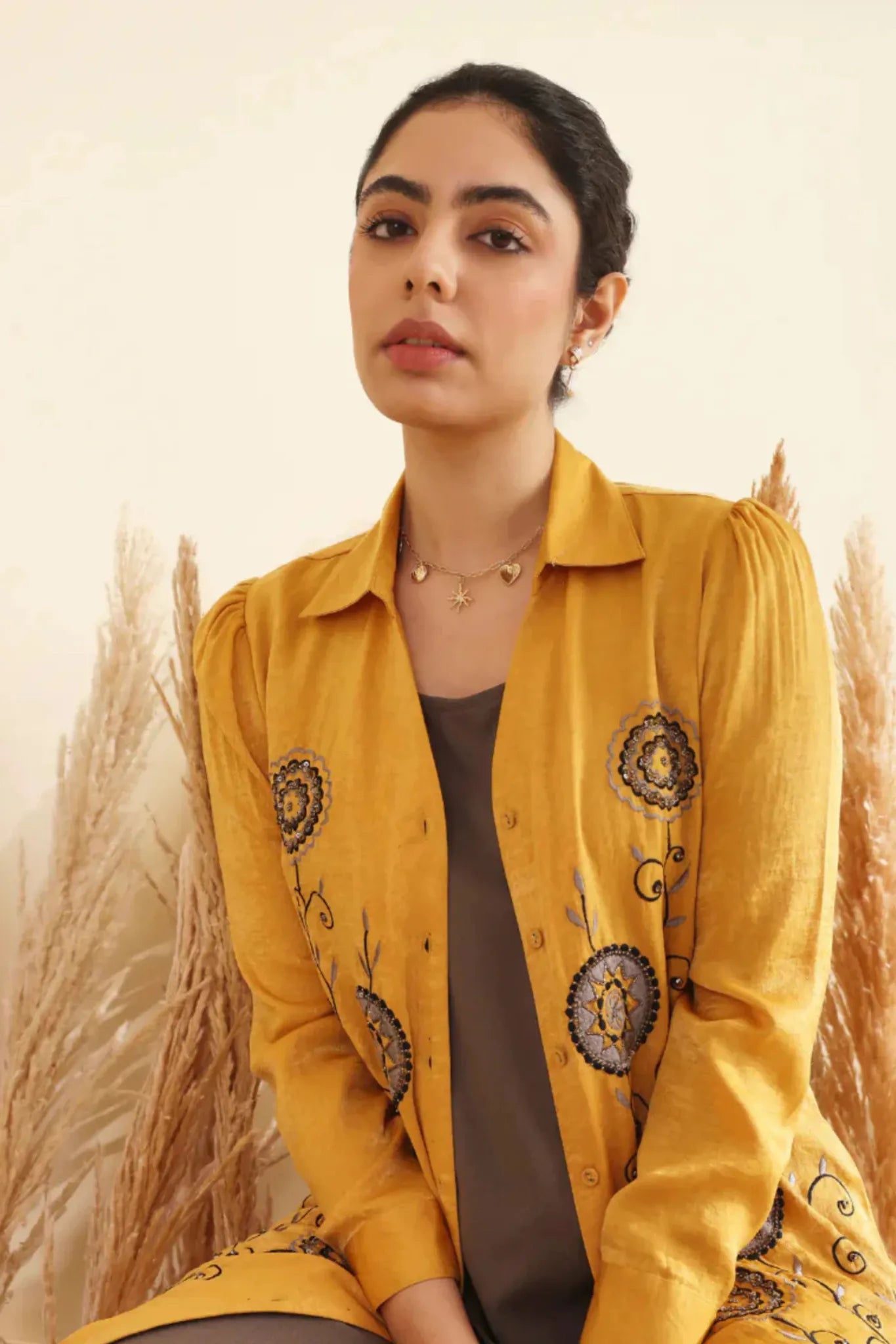 Mustard and Grey Co-ord set