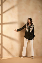 Olive Spark Sequin Shirt