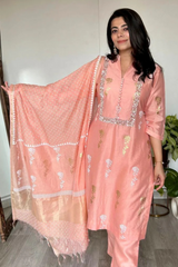 Elegant Peach Handcrafted Kurta