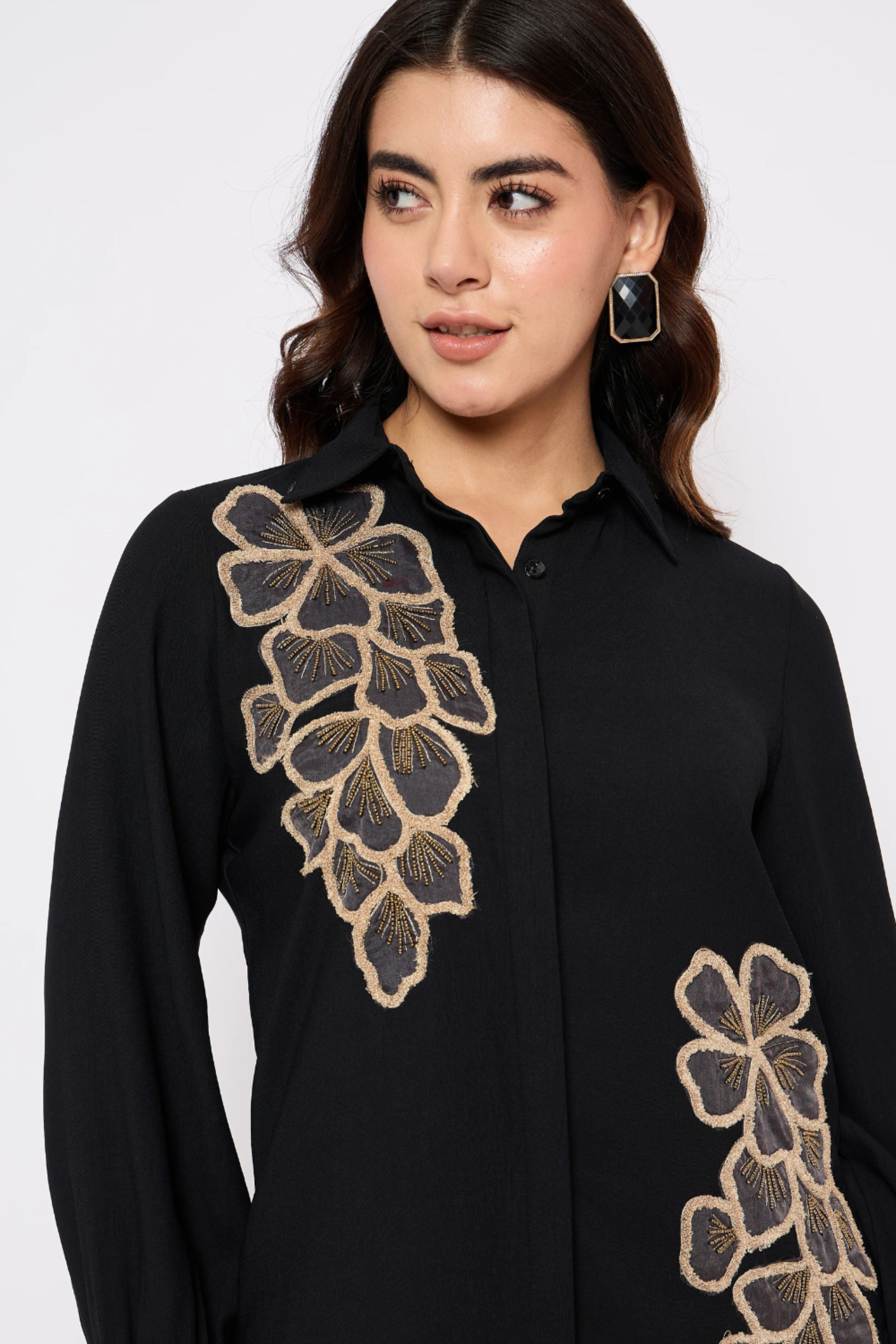 Black Embroided Co-ord Set