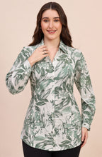 Ivory & Green Botanical Leaf Print Shirt