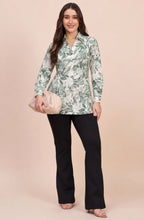 Ivory & Green Botanical Leaf Print Shirt