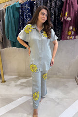 Dusty Grey Floral Co-ord Set