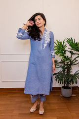 Soft Cotton Denim Kurta Set